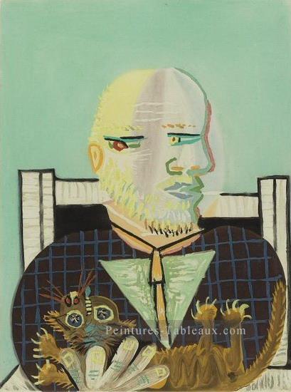 Vollard et son chat 1960 cubiste Peintures à l'huile